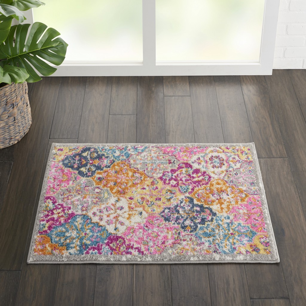 2?x 3?Muted Brights Floral Diamond Scatter Rug - Image 4