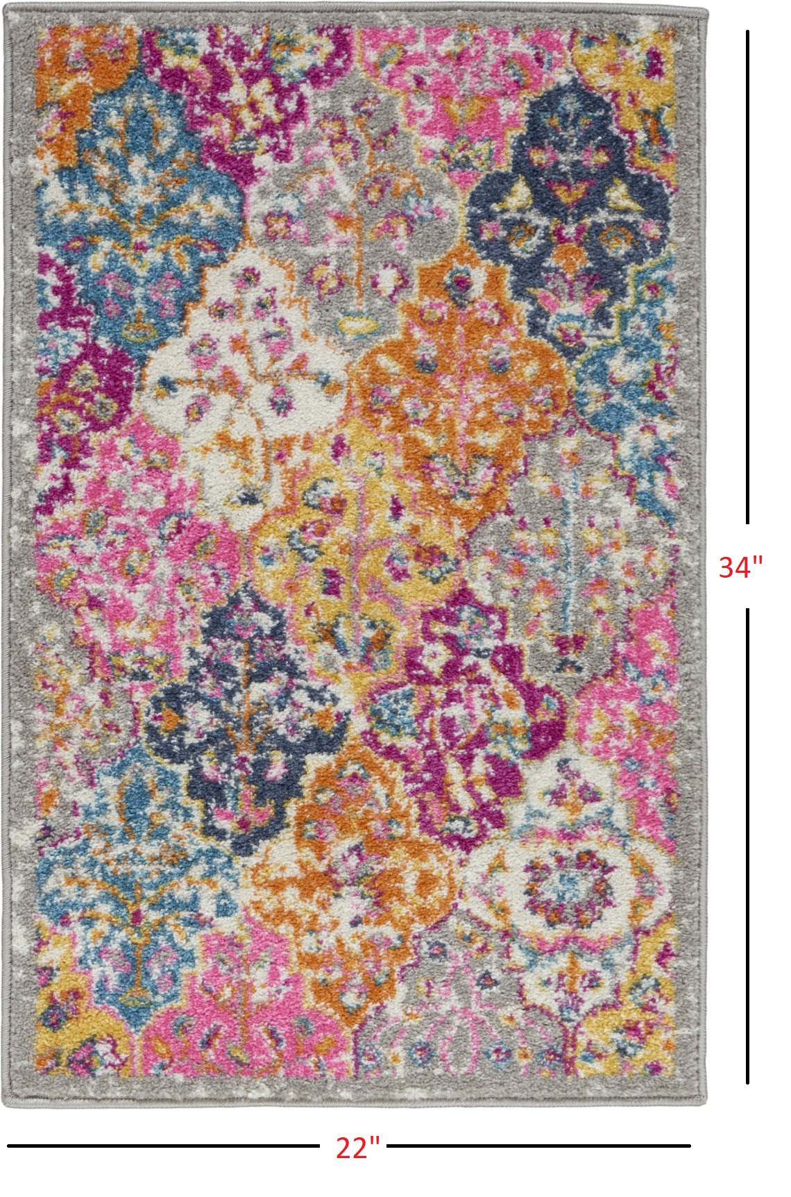 2?x 3?Muted Brights Floral Diamond Scatter Rug - Image 5