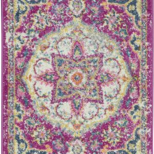 2?x 3?Pink and Ivory Medallion Scatter Rug