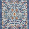 2?x 3?Blue White Multi Medallion Medallion Scatter Rug