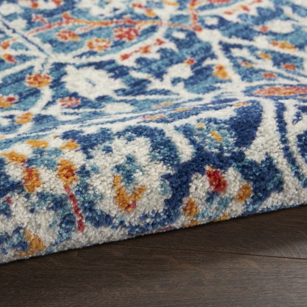 2?x 3?Blue White Multi Medallion Medallion Scatter Rug - Image 3