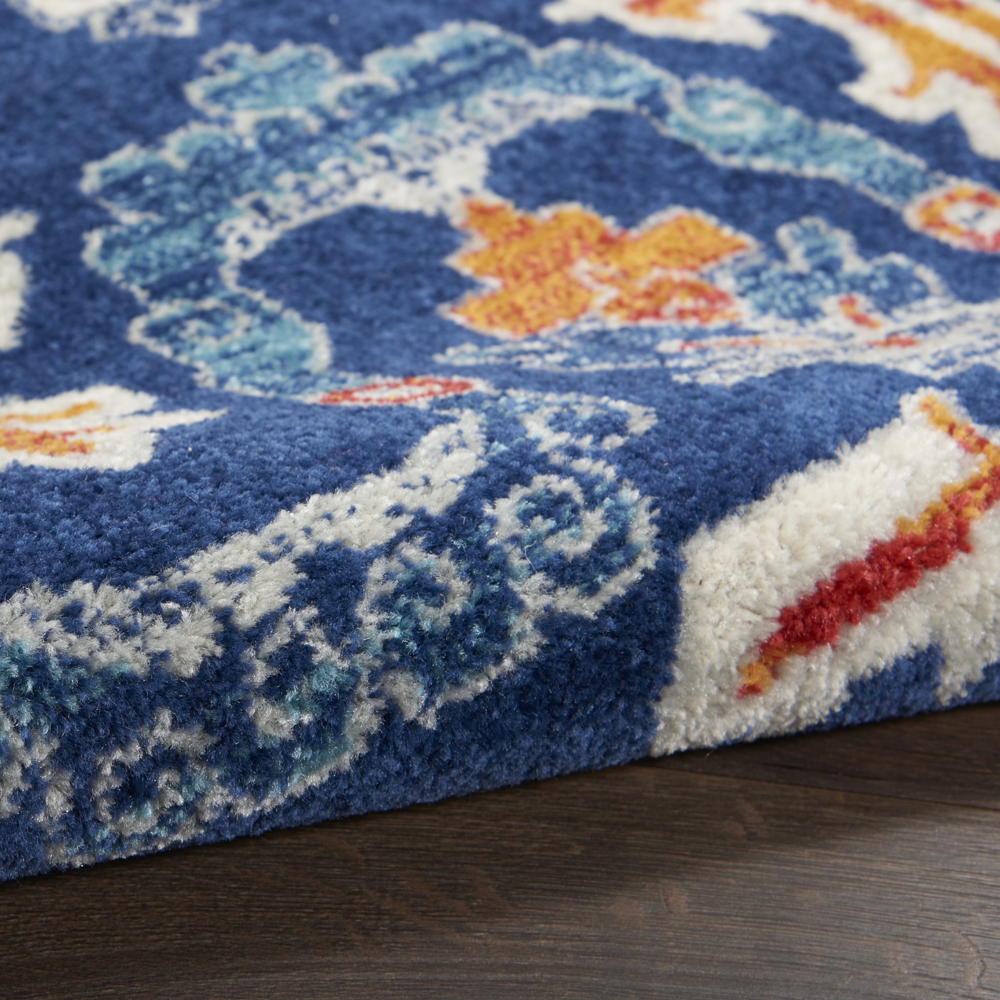 2?x 3?Blue and Ivory Persian Patterns Scatter Rug - Image 3