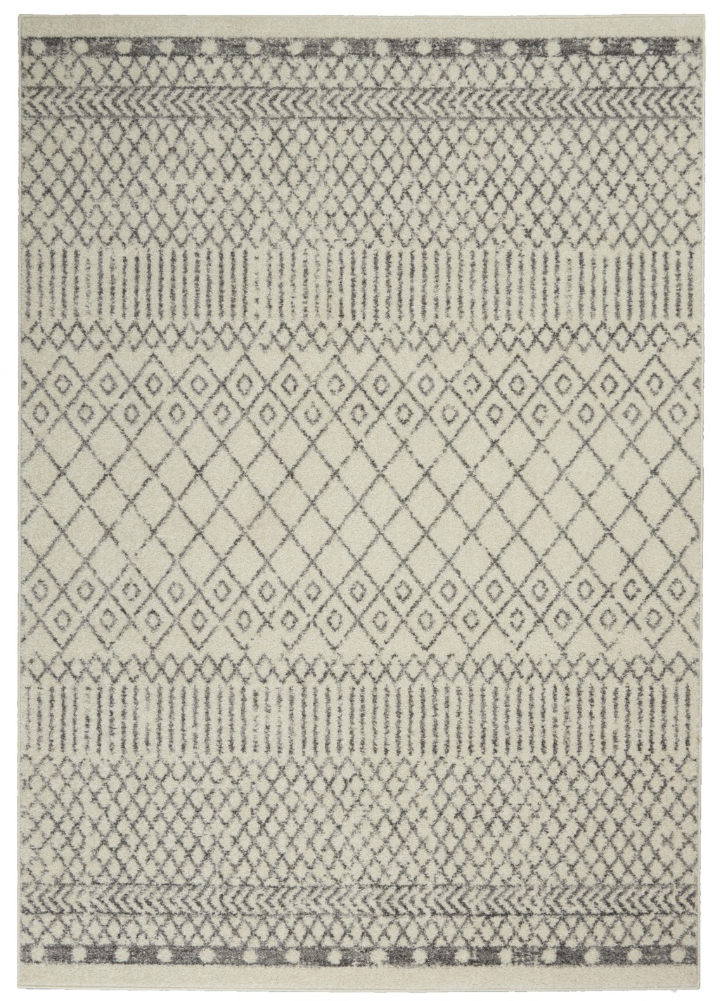 4?x 6?Ivory and Gray Geometric Area Rug