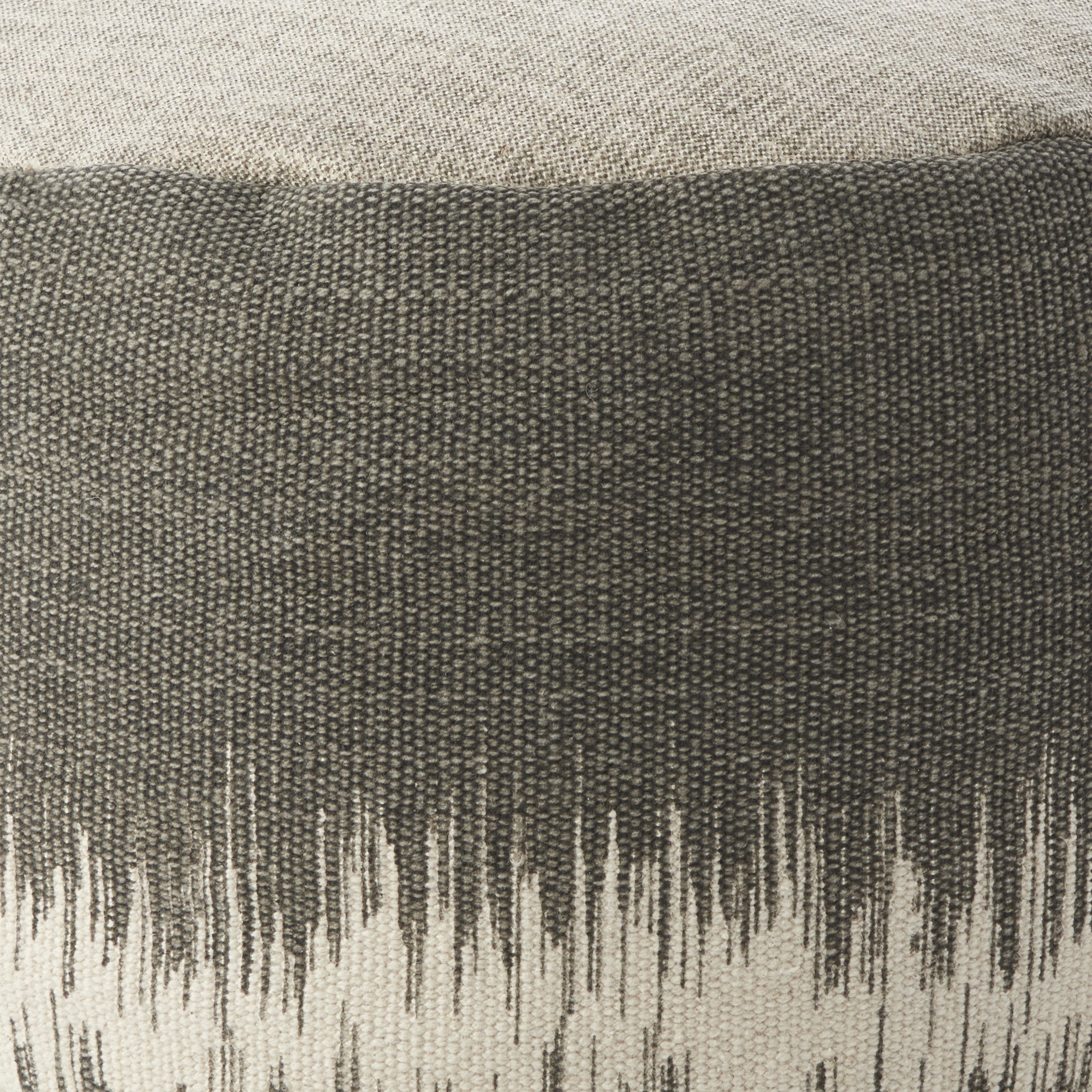 20" Dark Grey Abstract Round Pouf Ottoman - Image 3