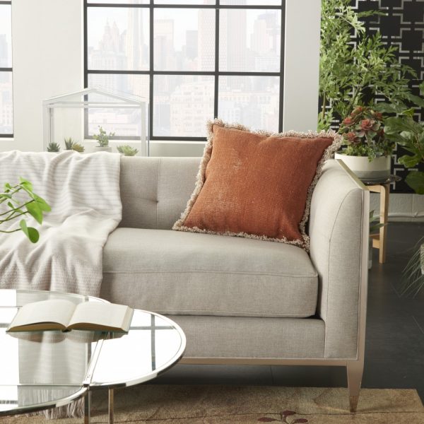 Textured Cotton Clay Accent Throw Pillow - Image 3