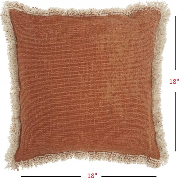 Textured Cotton Clay Accent Throw Pillow - Image 5