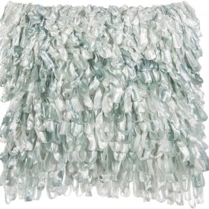 Shiny Light Blue Shaggy Throw Pillow