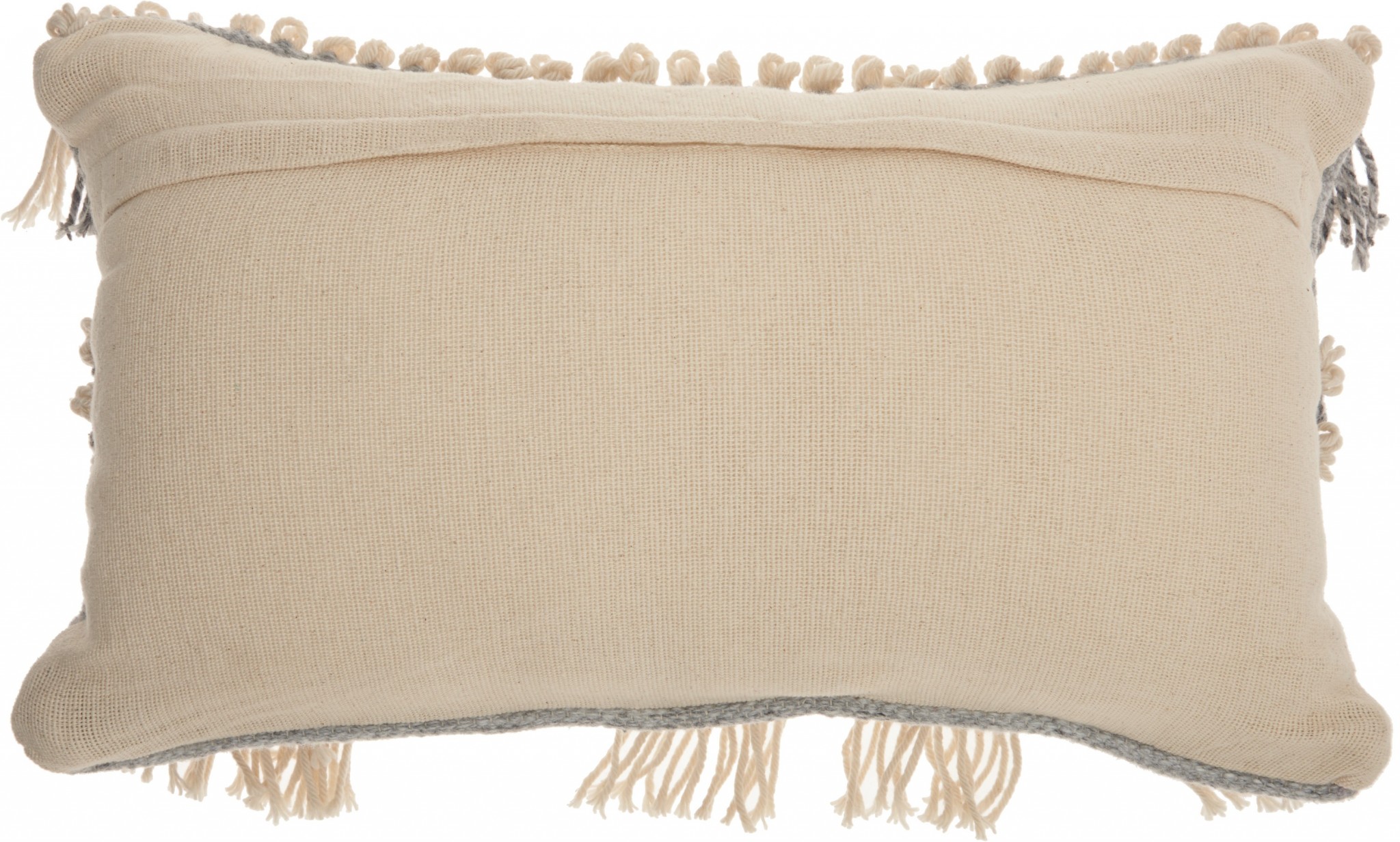 Blue and White Macrame Lumbar Pillow - Image 2