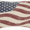 Vintage Americana Distressed Flag Lumbar Pillow