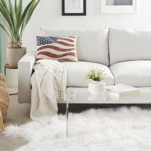 Vintage Americana Distressed Flag Lumbar Pillow - Image 3