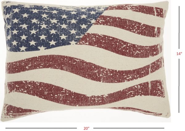 Vintage Americana Distressed Flag Lumbar Pillow - Image 5