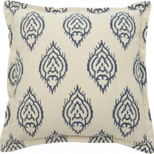 Indigo and Ivory Triangle Design Throw Pillow