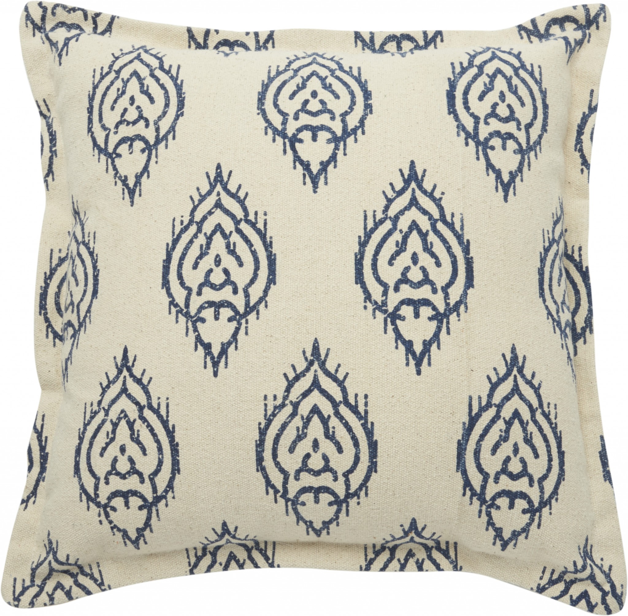 Indigo and Ivory Triangle Design Throw Pillow