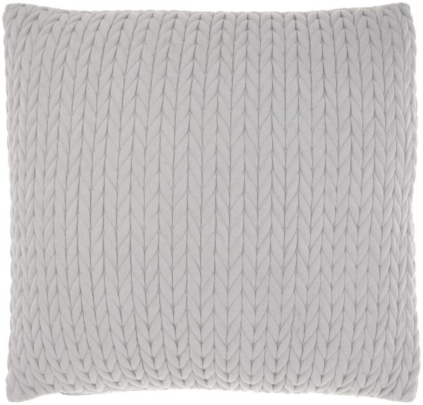Light Gray Chunky Braid Throw Pillow