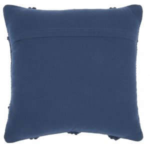 Navy Blue Textured Lattice Throw Pillow
