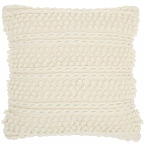 Blush Pink Textured Dots and Stripes Throw Pillow