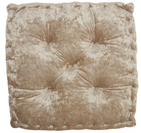 24" Beige Silky Soft Velvet Throw Pillow