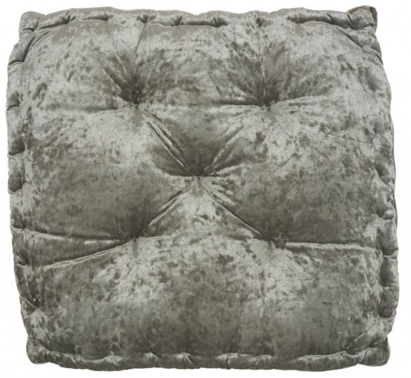 24" Grey Silky Soft Velvet Throw Pillow