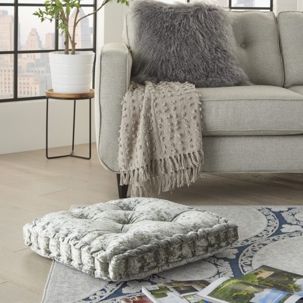 24" Grey Silky Soft Velvet Throw Pillow - Image 3