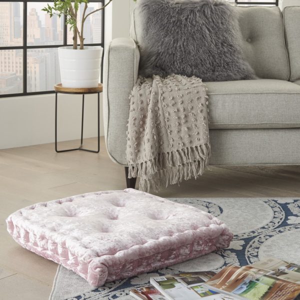 24" Pink Silky Soft Velvet Throw Pillow - Image 3