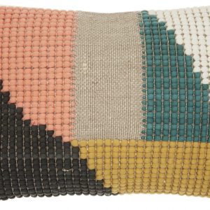 Blue and Ivory Bohemian Floral Throw Pillow