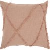 Boho Chic Blush Textured Lines Throw Pillow