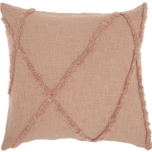 Boho Chic Blush Textured Lines Throw Pillow