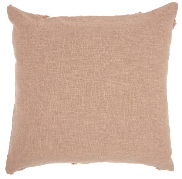 Boho Chic Blush Textured Lines Throw Pillow - Image 2