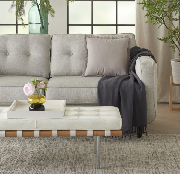 Solid Charcoal Contemporary Throw Pillow - Image 3
