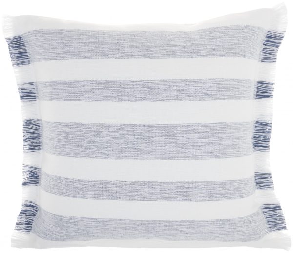 Green and White Soft Stripes Square Throw Pillow