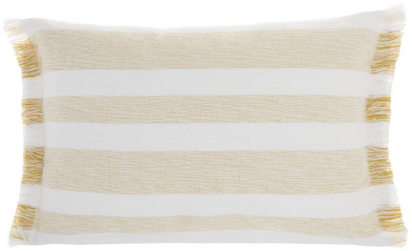 Taupe and White Soft Stripes Throw Pillow