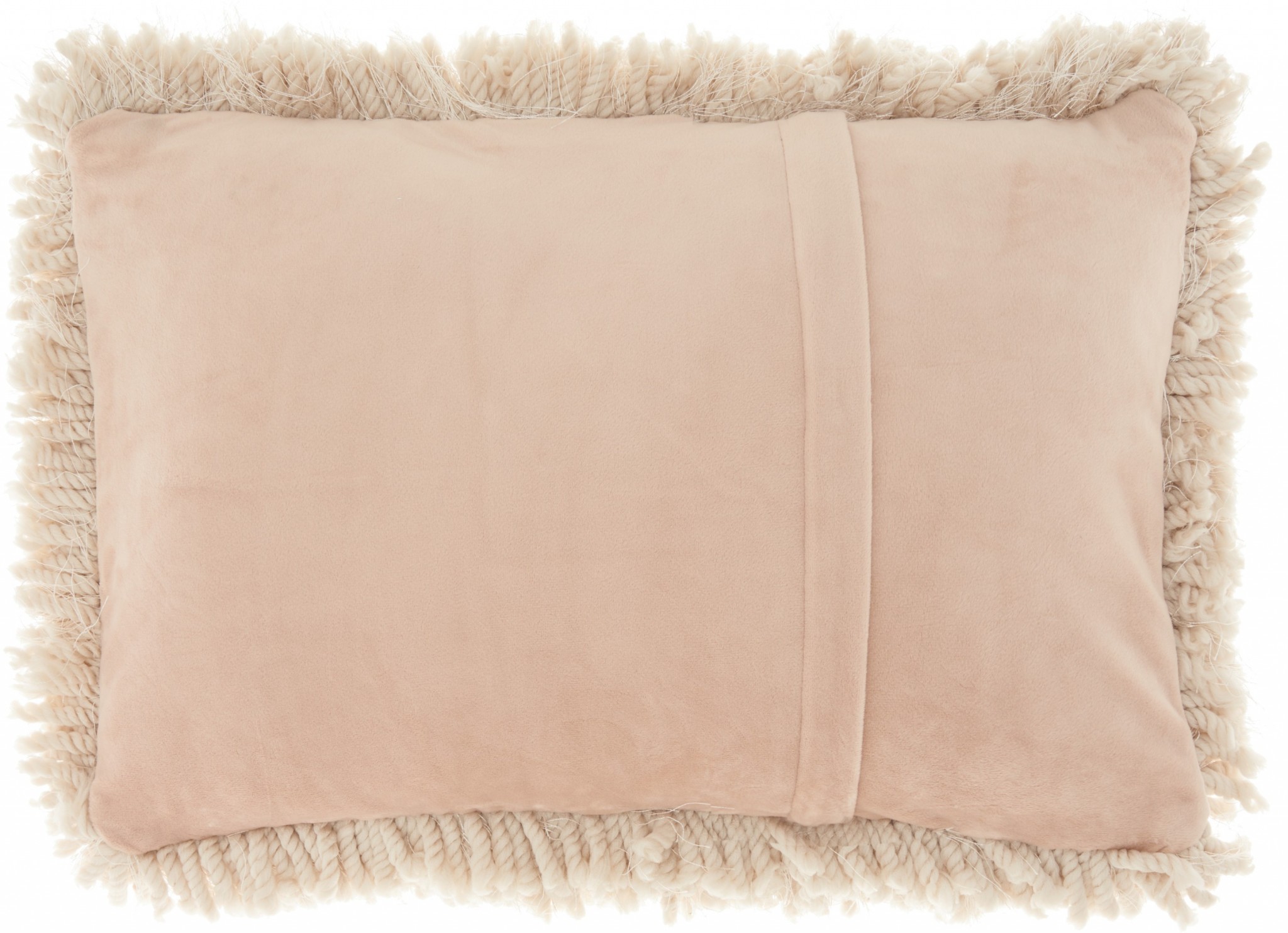 Beige Knubby Plush Lumbar Throw Pillow - Image 2