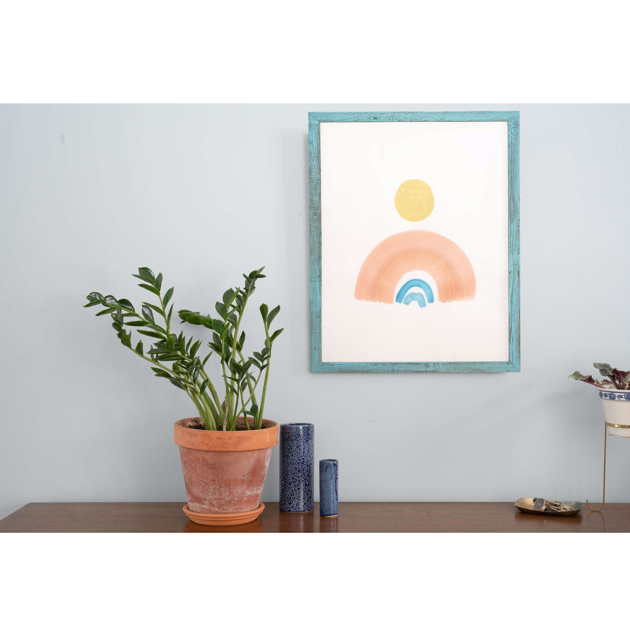 9" x 12" Rustic Farmhouse Light Aqua Blue Wood Frame - Image 3