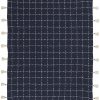 Navy and White Stitched Square Pattern Cotton Throw Blanket