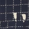 Navy and White Stitched Square Pattern Cotton Throw Blanket - Image 3