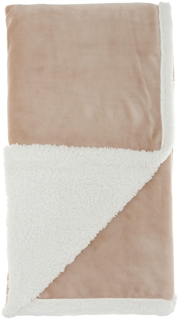 Boho Blush Pink Fleece and Sherpa Accent Throw - Image 3