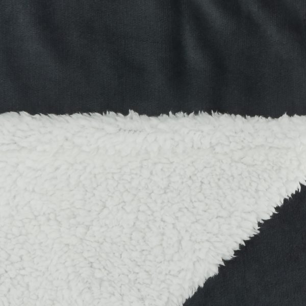 Boho Dark Gray Fleece and Sherpa Accent Throw - Image 2