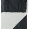 Boho Dark Gray Fleece and Sherpa Accent Throw - Image 3