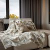 Premier Luxury Spotted White and Brown Faux Fur Throw Blanket - Image 3