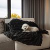Premier Luxury Black Super Soft Faux Fur Throw Blanket - Image 3