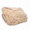 Chunky Flokati Faux Wool Off White Throw Blanket