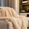 Chunky Flokati Faux Wool Off White Throw Blanket - Image 3