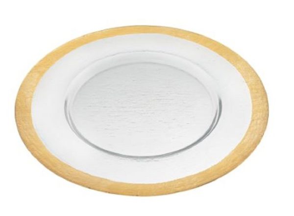 Round Gold Border Glass Charger Plate - Image 2