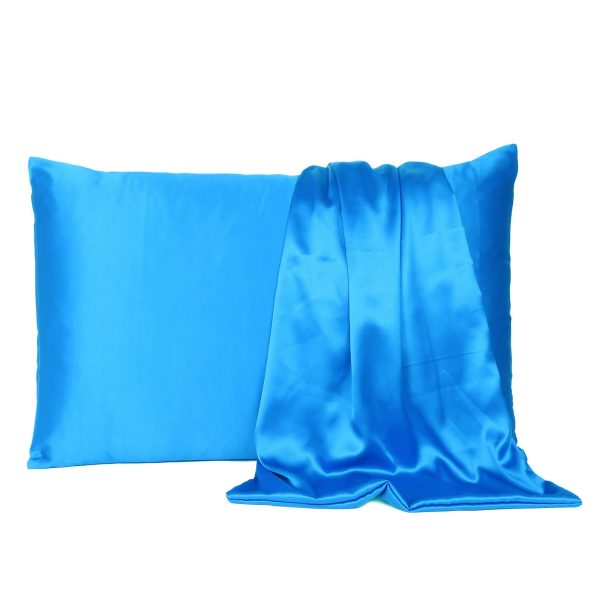Blue Dreamy Set of 2 Silky Satin King Pillowcases - Image 2