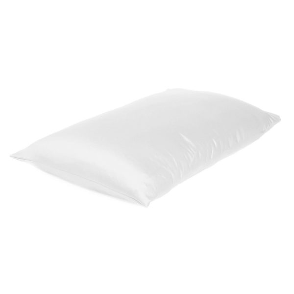 White Dreamy Set of 2 Silky Satin King Pillowcases - Image 4