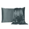 Gray Dreamy Set of 2 Silky Satin King Pillowcases - Image 2