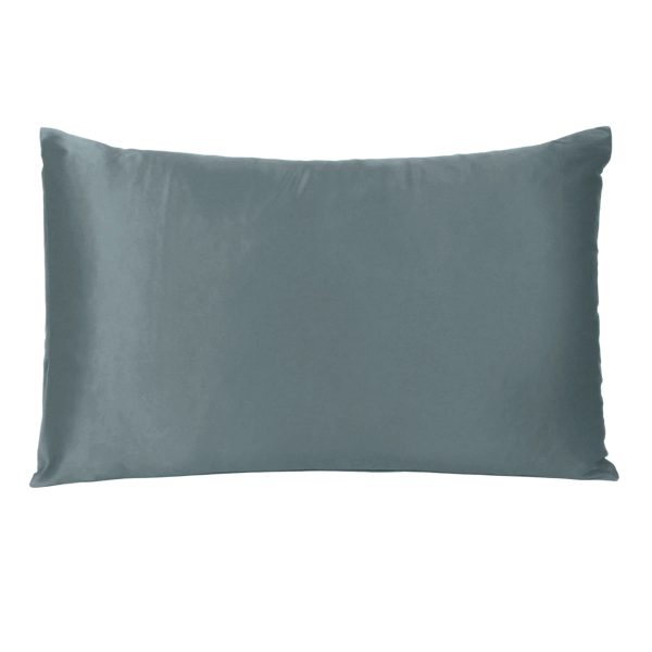 Gray Dreamy Set of 2 Silky Satin King Pillowcases - Image 3