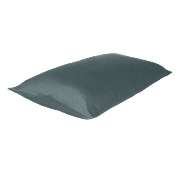 Gray Dreamy Set of 2 Silky Satin King Pillowcases - Image 4