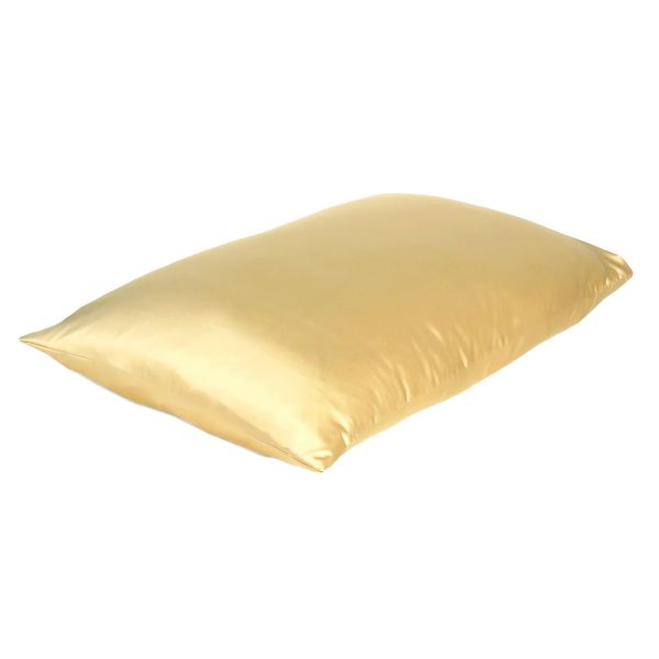 Gold Dreamy Set of 2 Silky Satin King Pillowcases - Image 4
