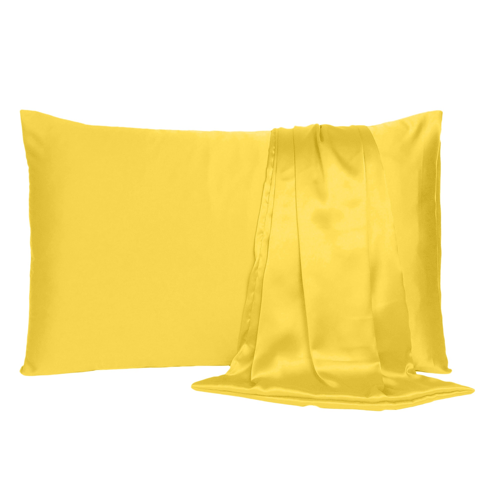 Lemon Dreamy Set of 2 Silky Satin King Pillowcases - Image 2
